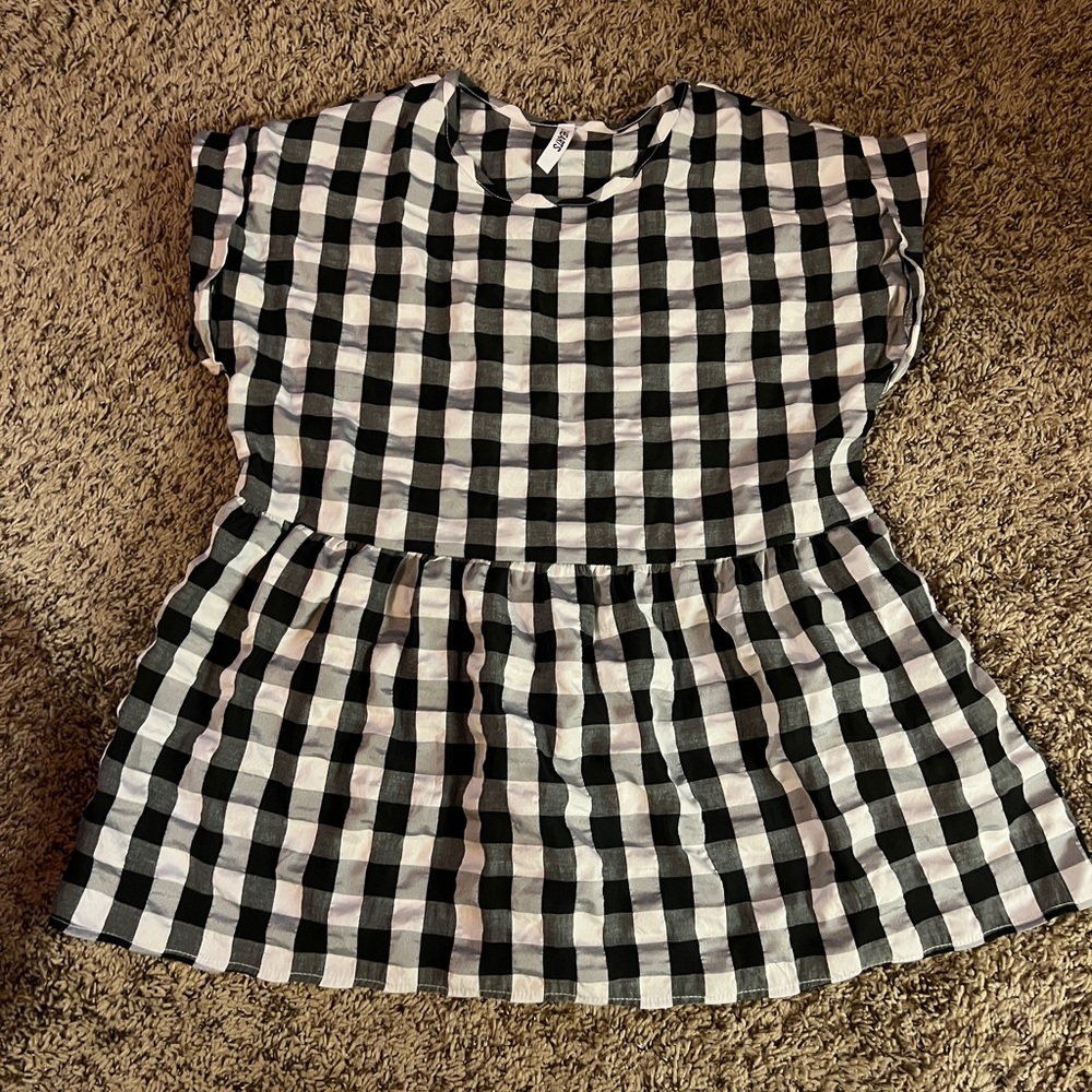 Black And White Gingham Top